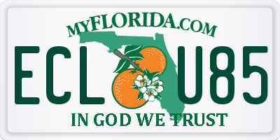 FL license plate ECLU85