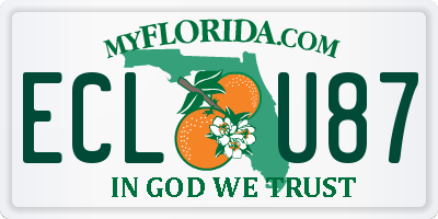 FL license plate ECLU87