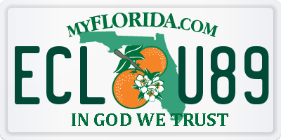 FL license plate ECLU89