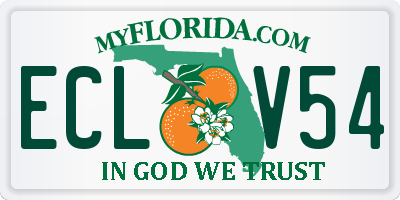 FL license plate ECLV54