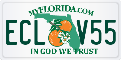 FL license plate ECLV55