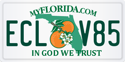 FL license plate ECLV85