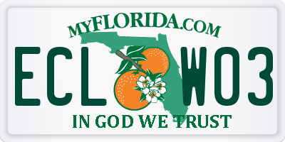 FL license plate ECLW03