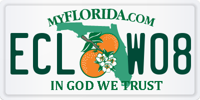 FL license plate ECLW08