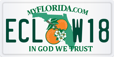 FL license plate ECLW18