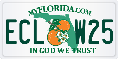 FL license plate ECLW25