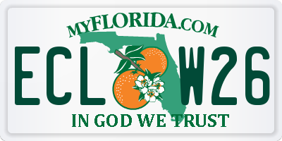 FL license plate ECLW26