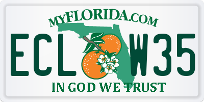 FL license plate ECLW35