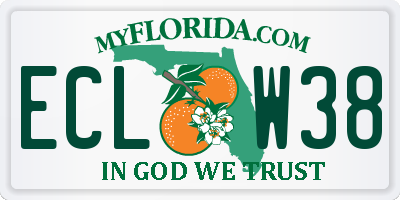 FL license plate ECLW38