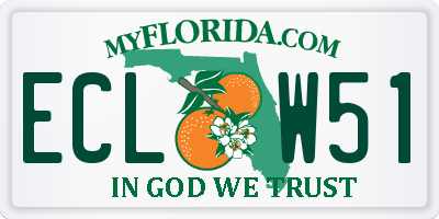 FL license plate ECLW51