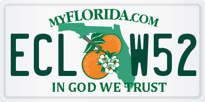 FL license plate ECLW52