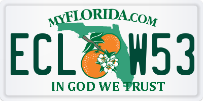 FL license plate ECLW53