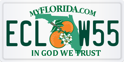 FL license plate ECLW55