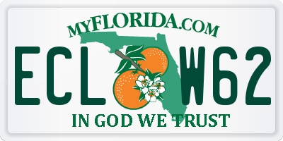 FL license plate ECLW62
