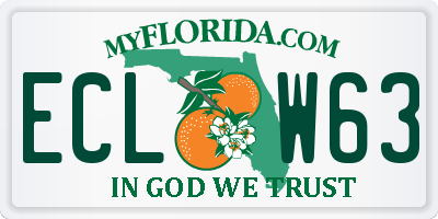 FL license plate ECLW63