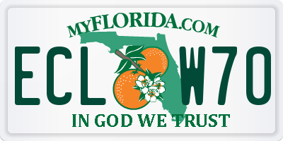 FL license plate ECLW70