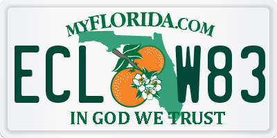 FL license plate ECLW83