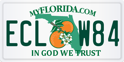 FL license plate ECLW84