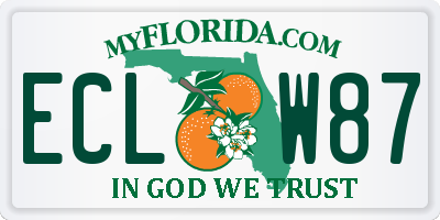 FL license plate ECLW87