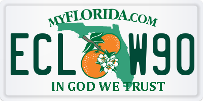 FL license plate ECLW90
