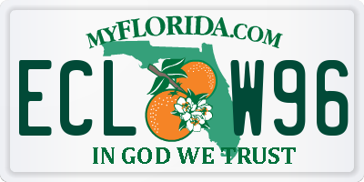 FL license plate ECLW96