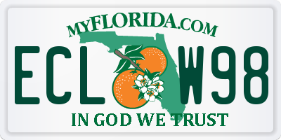 FL license plate ECLW98