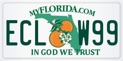 FL license plate ECLW99