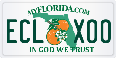 FL license plate ECLX00