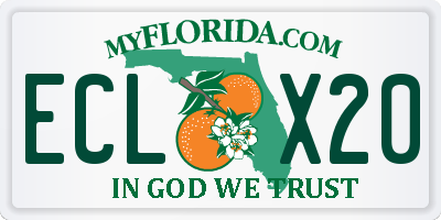 FL license plate ECLX20