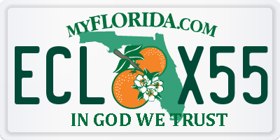 FL license plate ECLX55