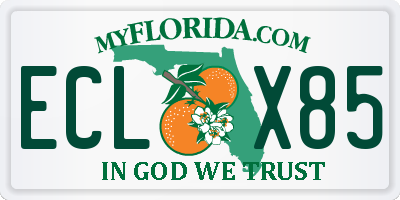 FL license plate ECLX85