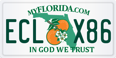 FL license plate ECLX86