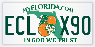 FL license plate ECLX90