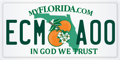 FL license plate ECMA00