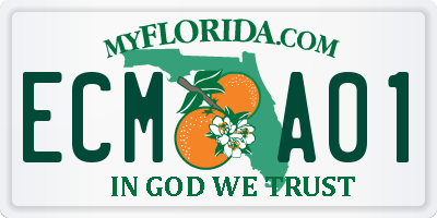 FL license plate ECMA01