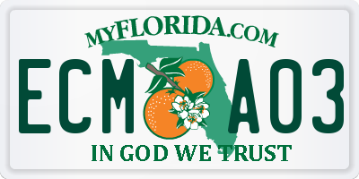 FL license plate ECMA03