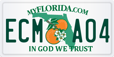 FL license plate ECMA04