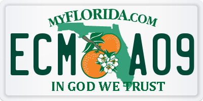FL license plate ECMA09