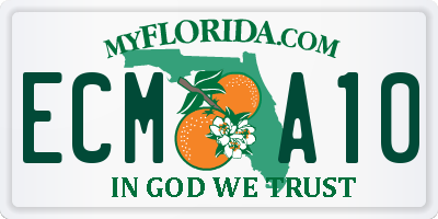 FL license plate ECMA10