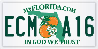 FL license plate ECMA16
