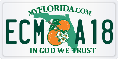 FL license plate ECMA18