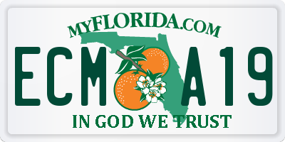 FL license plate ECMA19