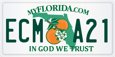 FL license plate ECMA21
