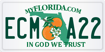FL license plate ECMA22