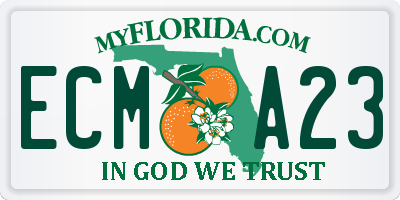 FL license plate ECMA23