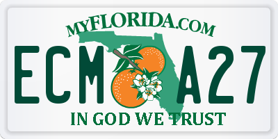 FL license plate ECMA27