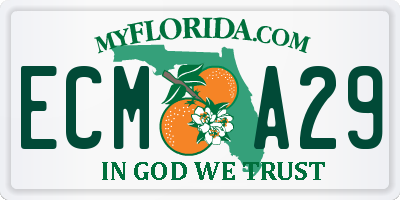 FL license plate ECMA29