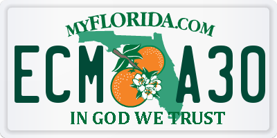 FL license plate ECMA30