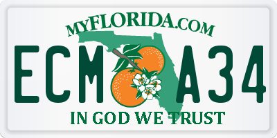 FL license plate ECMA34