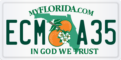 FL license plate ECMA35